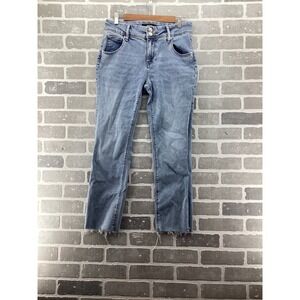 Hudson Los Angeles‎ Womens Mid Rise Straight Leg Raw Hem Jeans Light Wash Size 6